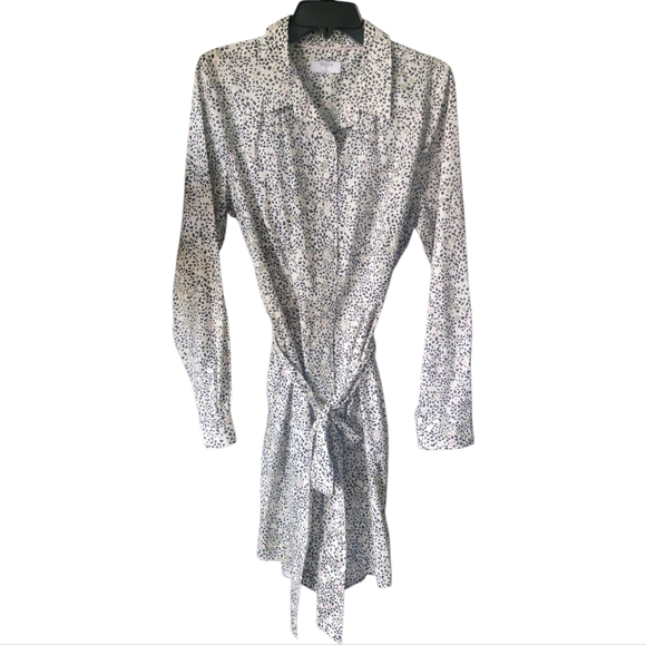 UNTUCKIT For Her/Phoebe Floral Print/ Wms Long Sleeve/Button Shirt Medi Dress/14 - Picture 2 of 10